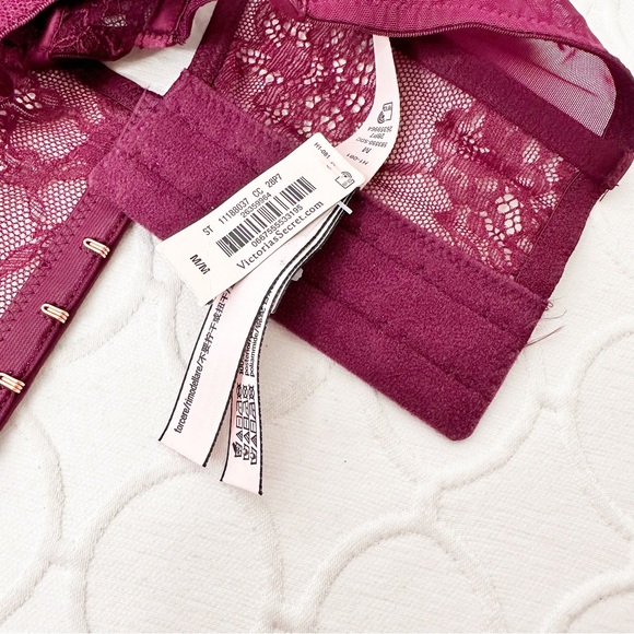 NWT Victoria’s Secret Purple Lace Silk Cropped Corset Top Medium - Picture 6 of 6